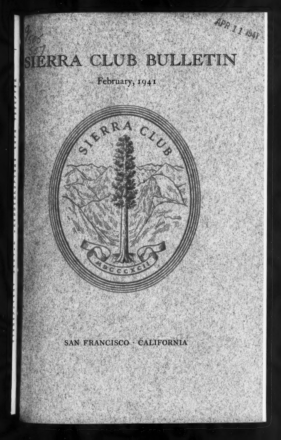 Sierra Club Bulletin 1941 Vol 26 No 1 February cover